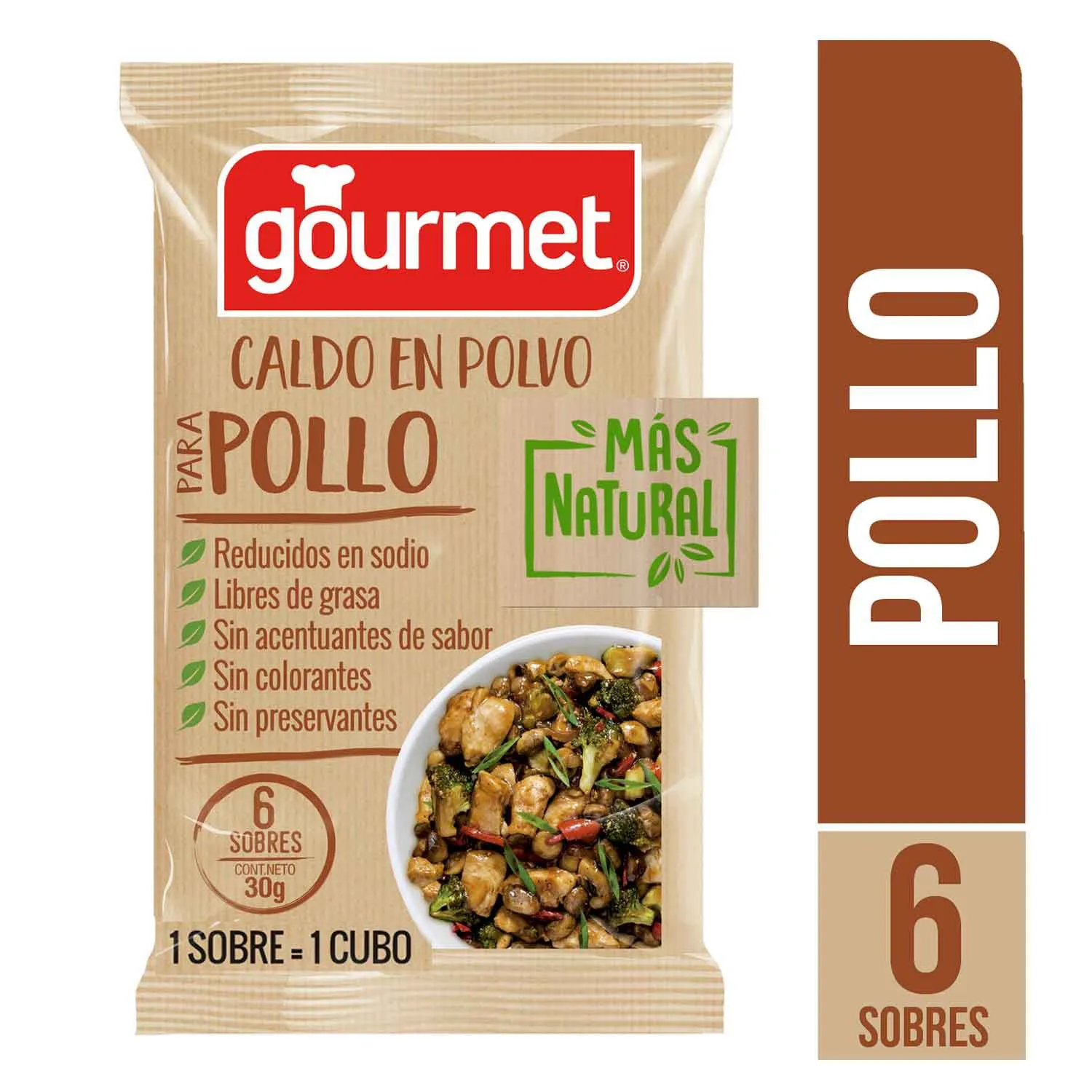 Caldo Gourmet Pollo 6 unidades.
