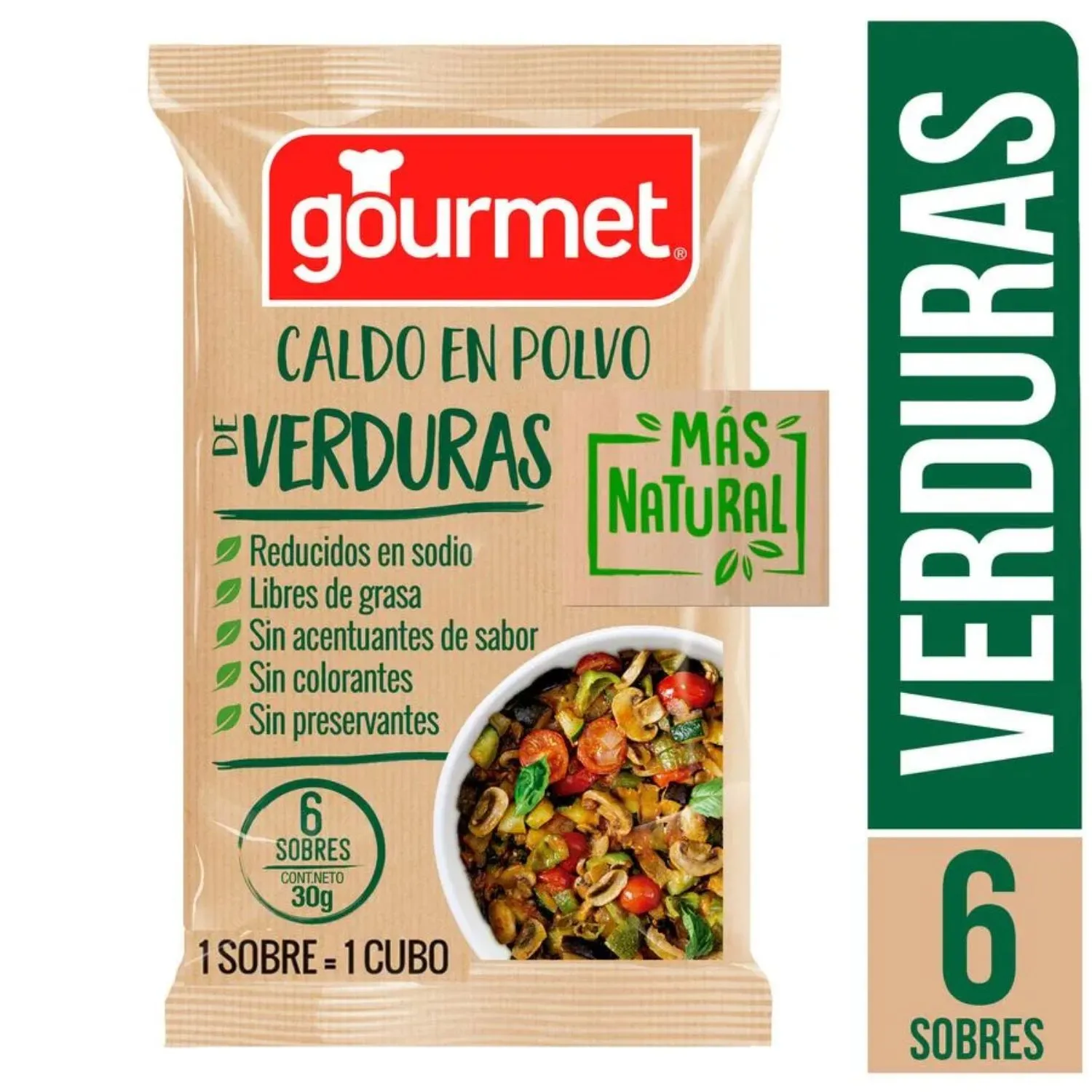 Caldo Gourmet Verduras 6 unidades.