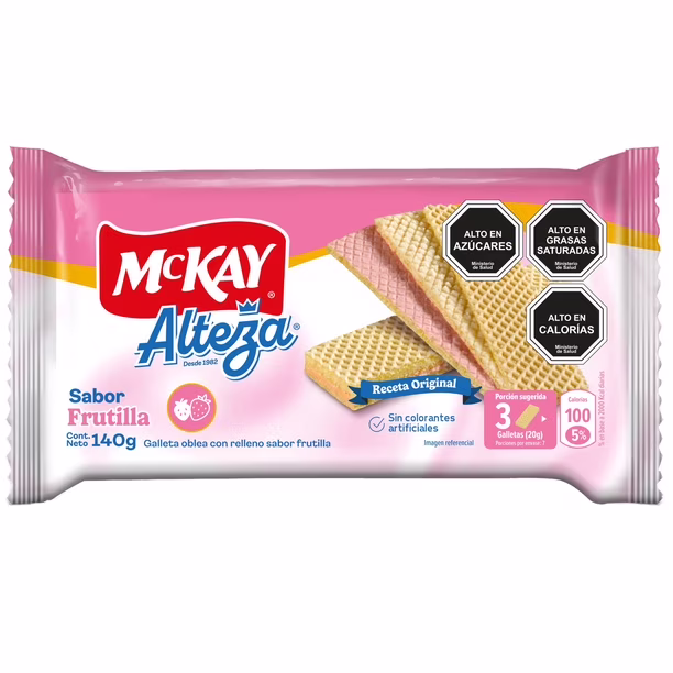 Galleta Oblea Alteza Frutilla Paquete 140 grs.