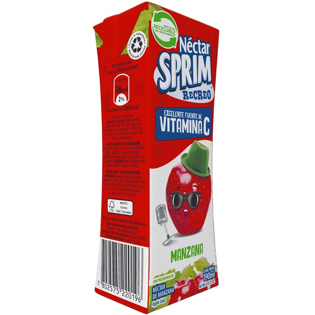 Néctar Sprim Slim Manzana 190 ml