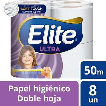 Papel Higiénico Elite Untablera Doble Hoja 50 m 8 un