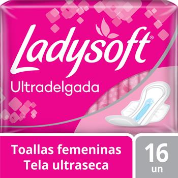 Toallas Higiénicas Ladysoft Ultra Delgada con Alas 16 un
