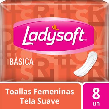 Toalla Higiénica Ladysoft Básica sin Alas 8 unidades.