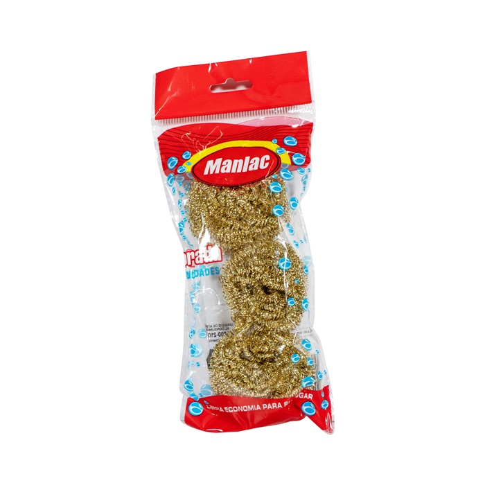 Esponja Manlac Dorada 3 unidades. 30 grs.