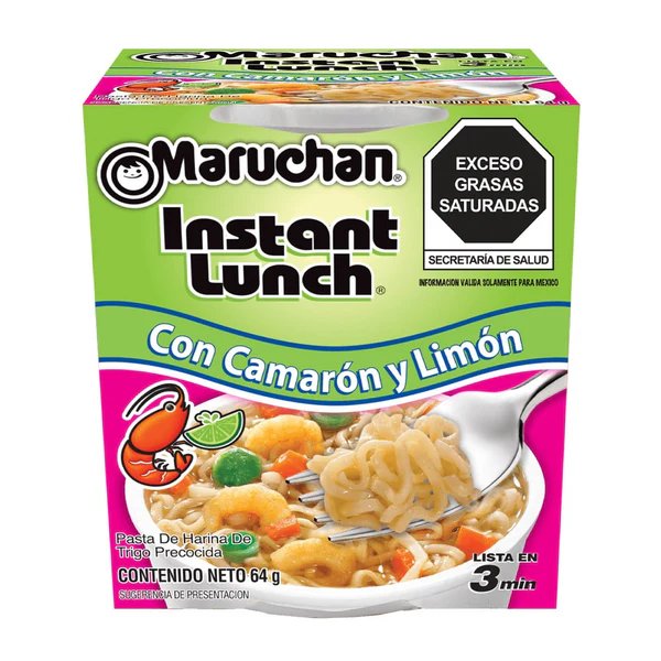 Maruchan Lunch Camarón Limón 64 grs.