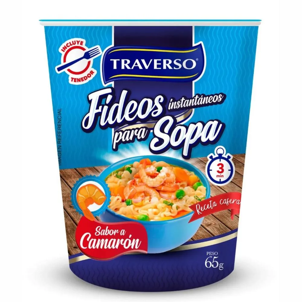 Fideos Instantáneos Traverso Camarón 65 g