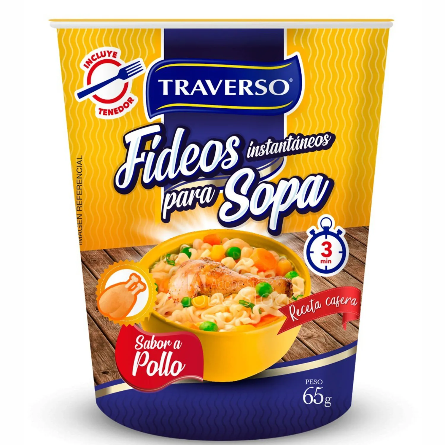 Fideos Instantáneo Traverso Pollo 65 grs.