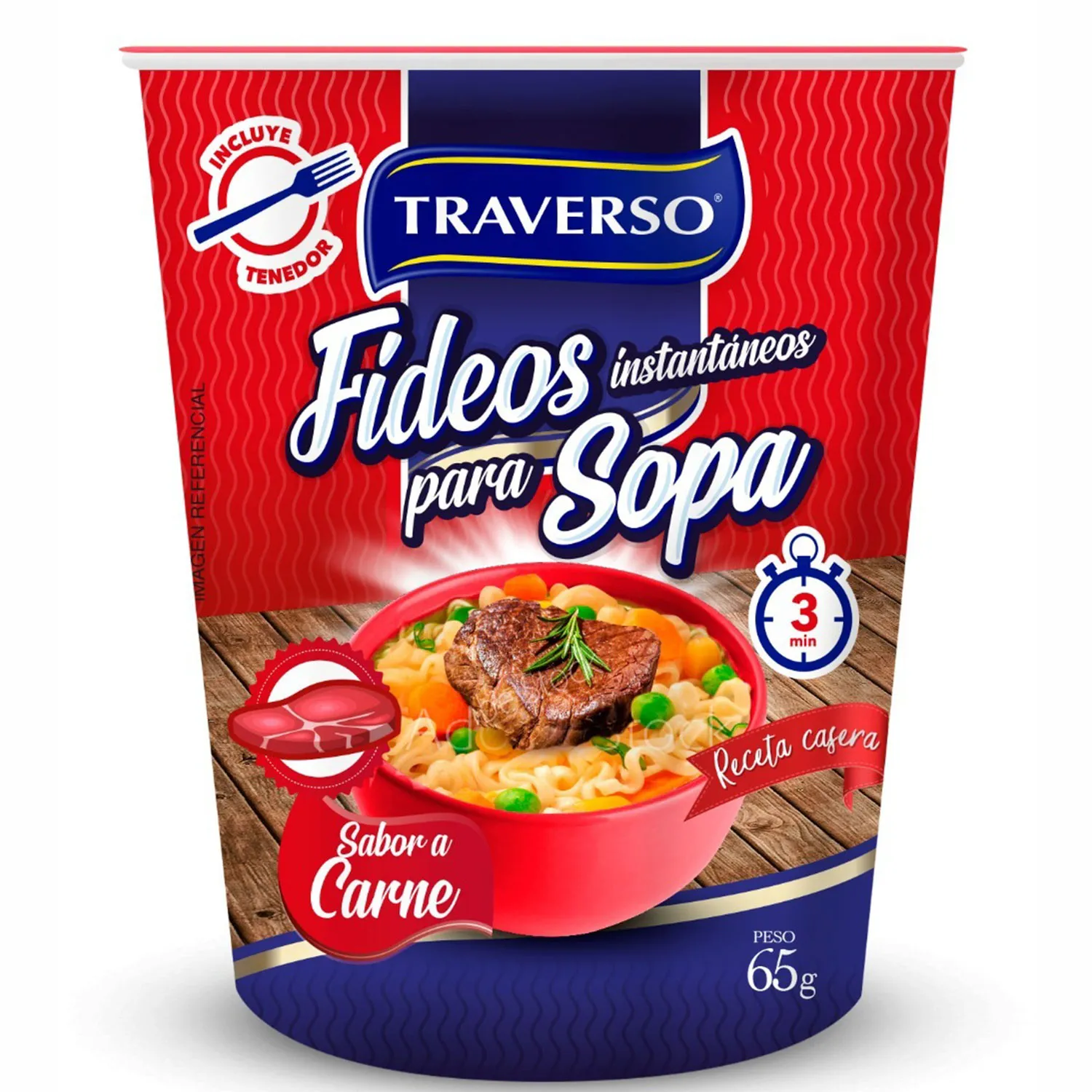 Fideos Instantáneos Traverso Carne 65 g