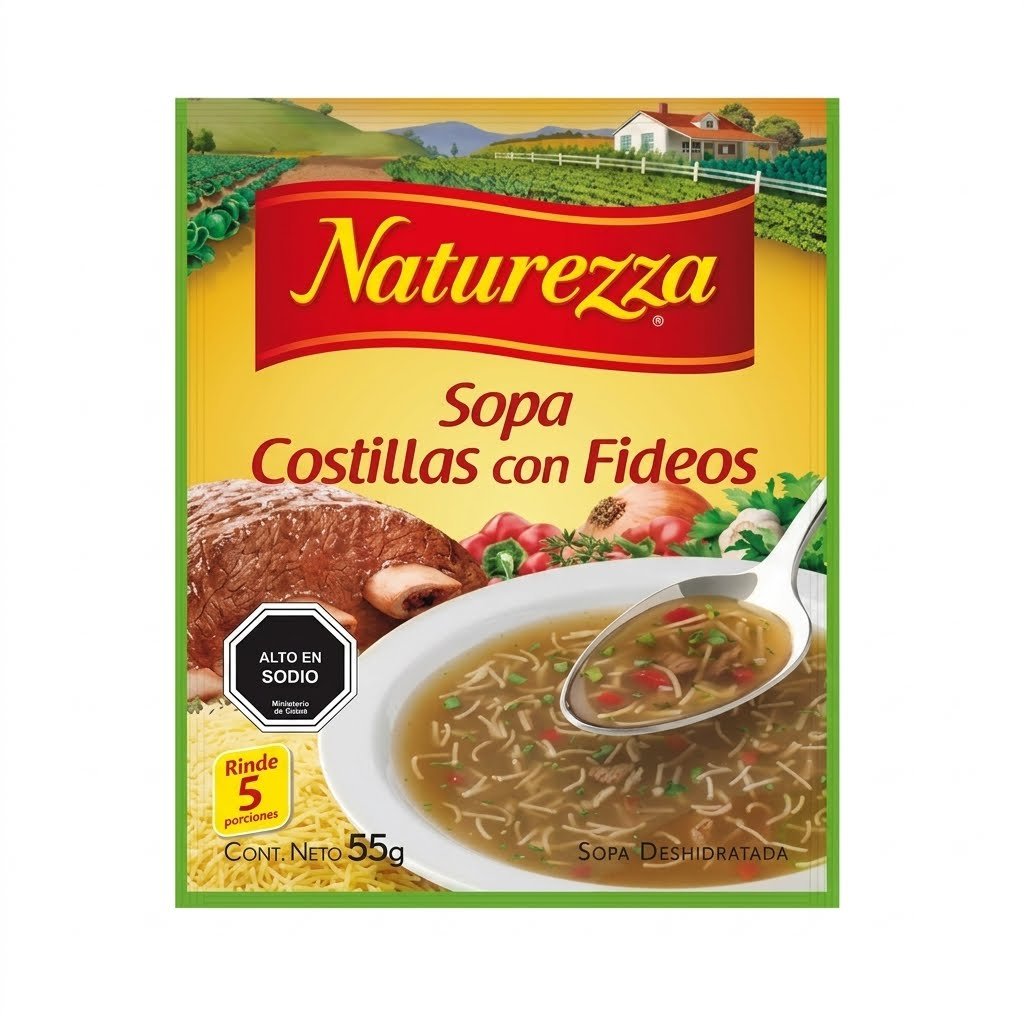 Sopa Naturezza Costilla Fideos 55 grs.