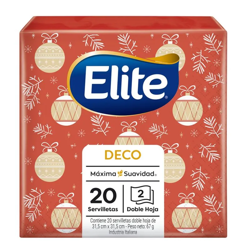 Servilleta Elite Decoración Navideña 20 unidades.
