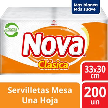 Servilleta Nova Mesa Clásica 200 unidades.