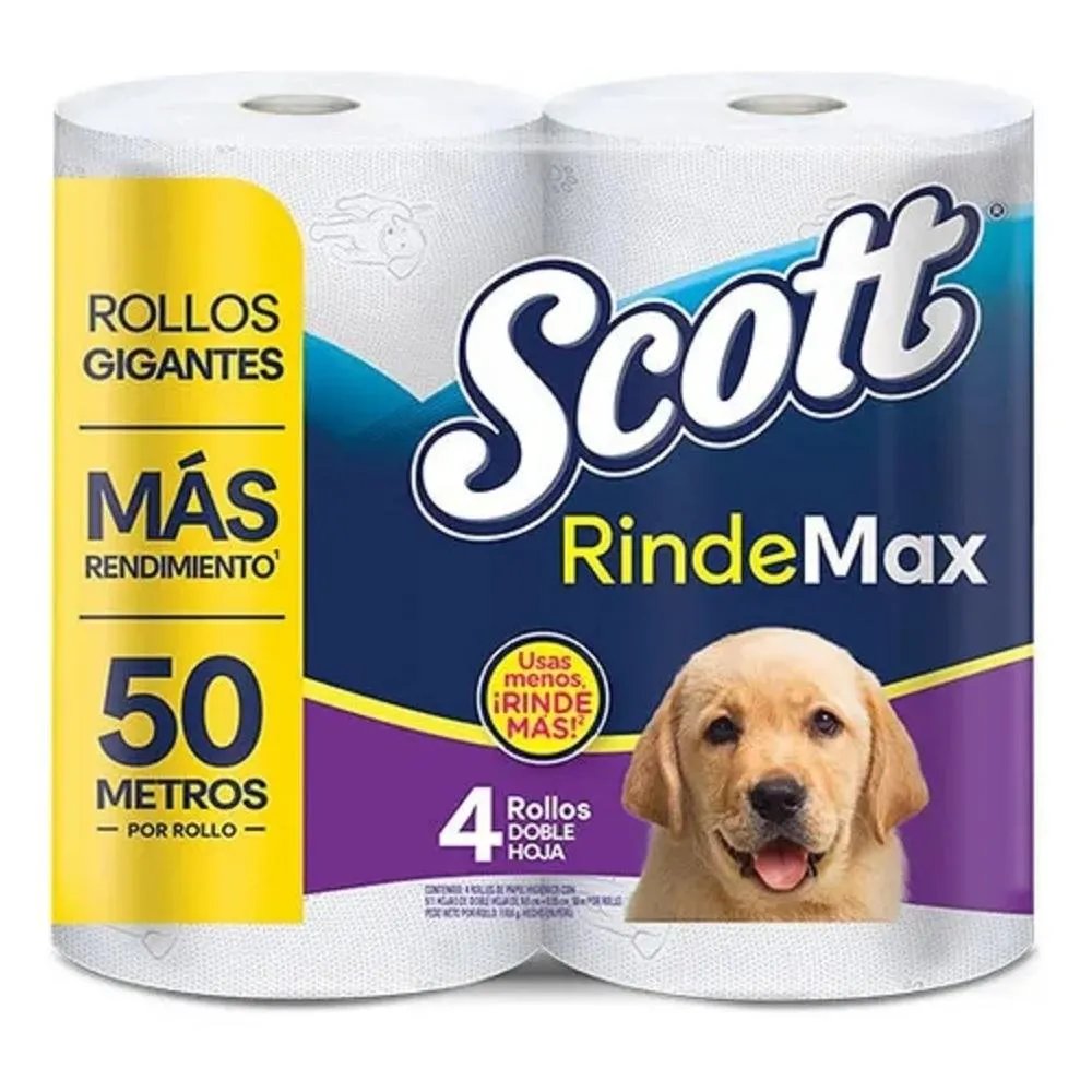 Papel Higiénico Scott Rinde Max 4 un 50 m