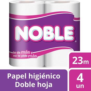 Papel Higiénico Noble Doble Hoja 23 mts. 4Rollos