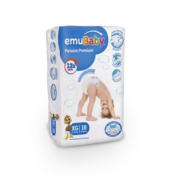 Pañal Emubaby Premium Xg 14 unidades.