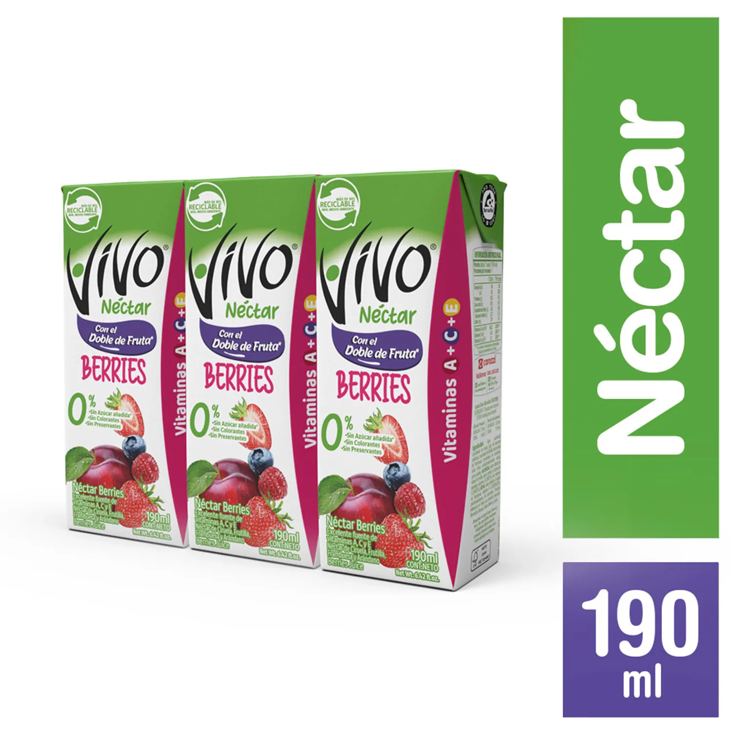 Néctar Vivo Pack Berries 190 ml