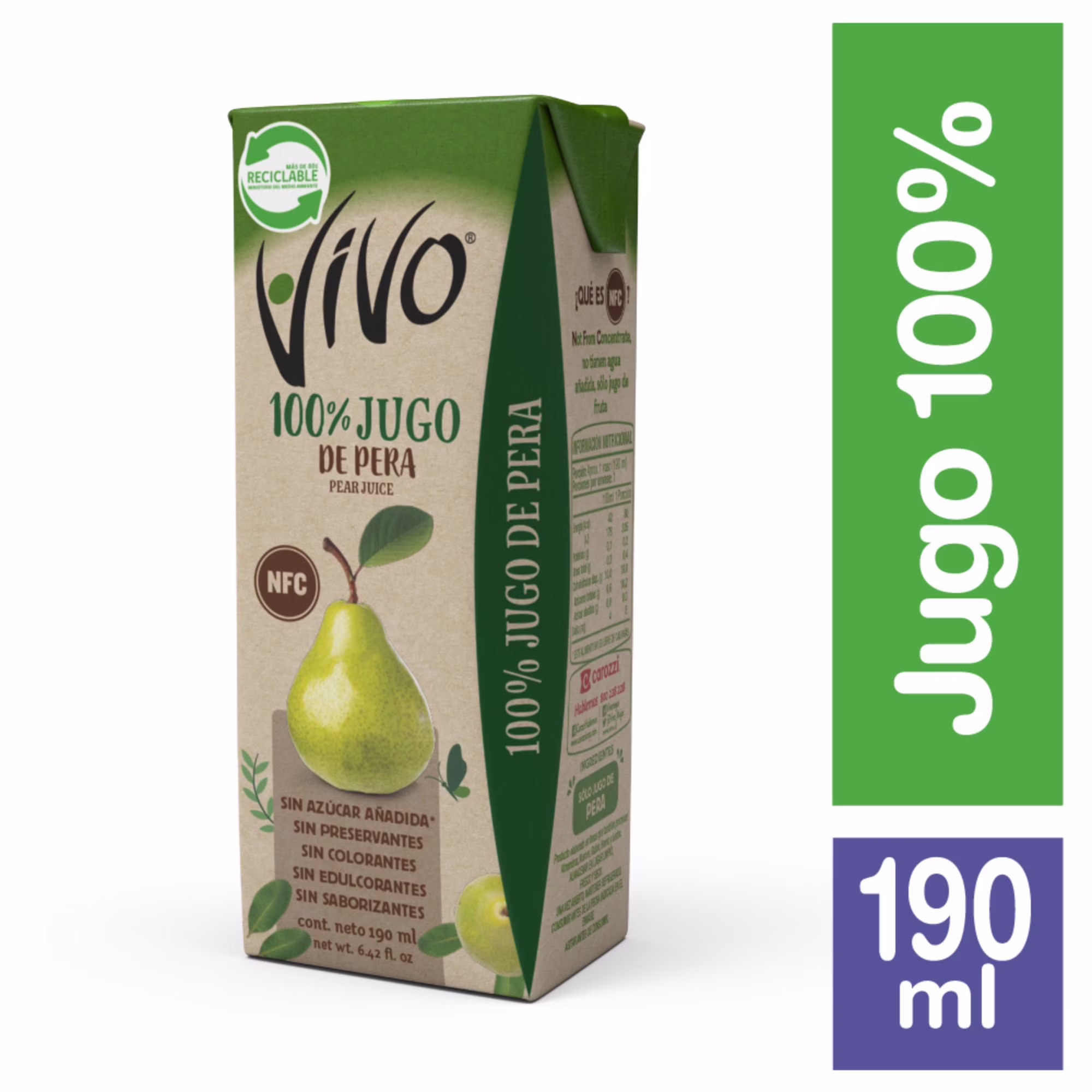 Jugo Pera Vivo 190 ml