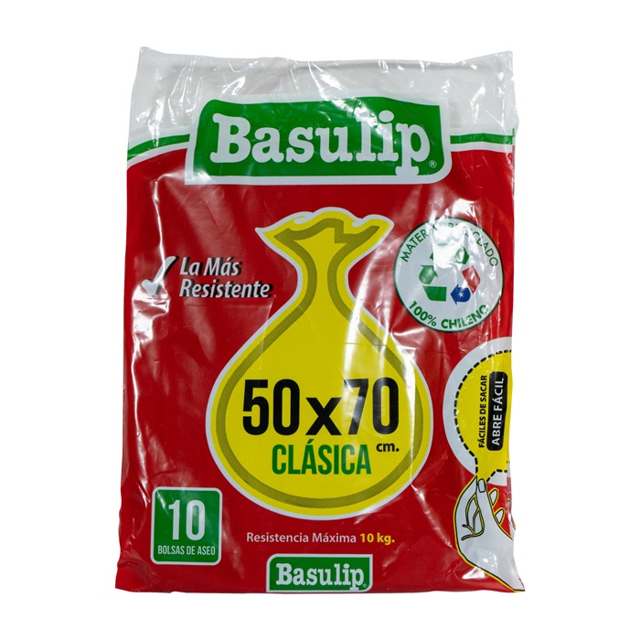 Bolsa Aseo Basulip 50x70 Cms. 10 un