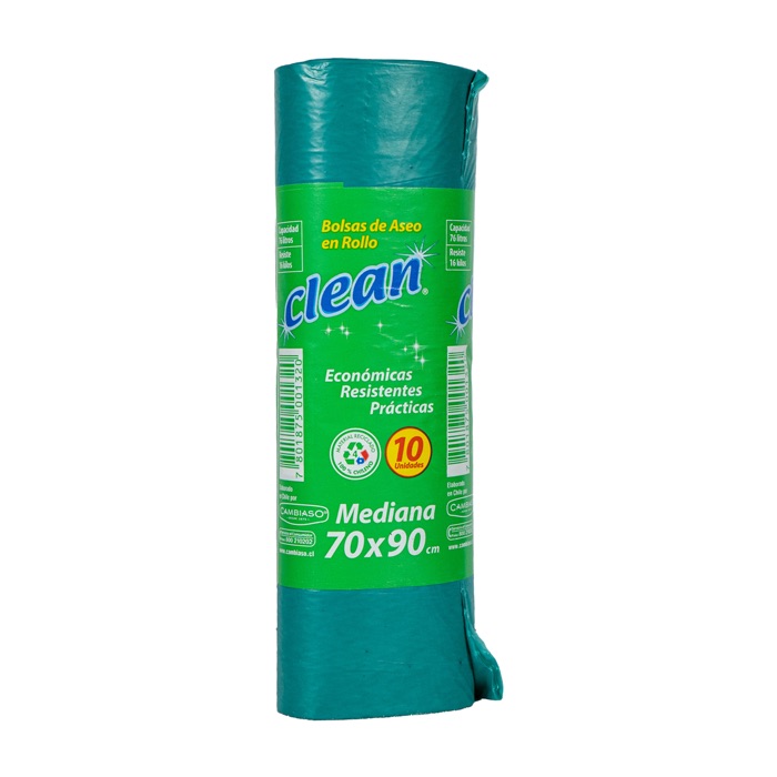 Bolsa Aseo Clean 90 10 unidades.