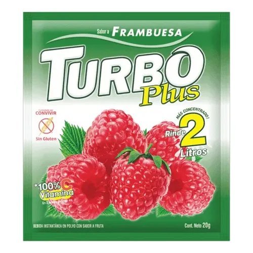 Jugo Turbo Plus Frambuesa 20 g