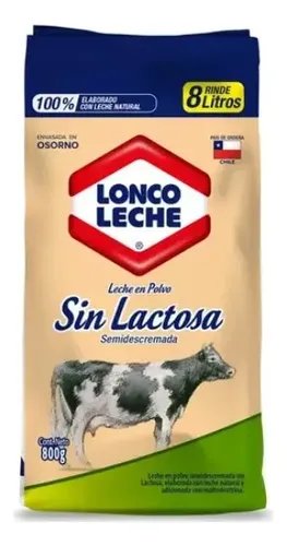 Leche Polvo Lonco sin Lactosa 800 grs.