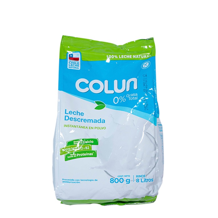 Leche Colun Descremada en Polvo 800 grs.