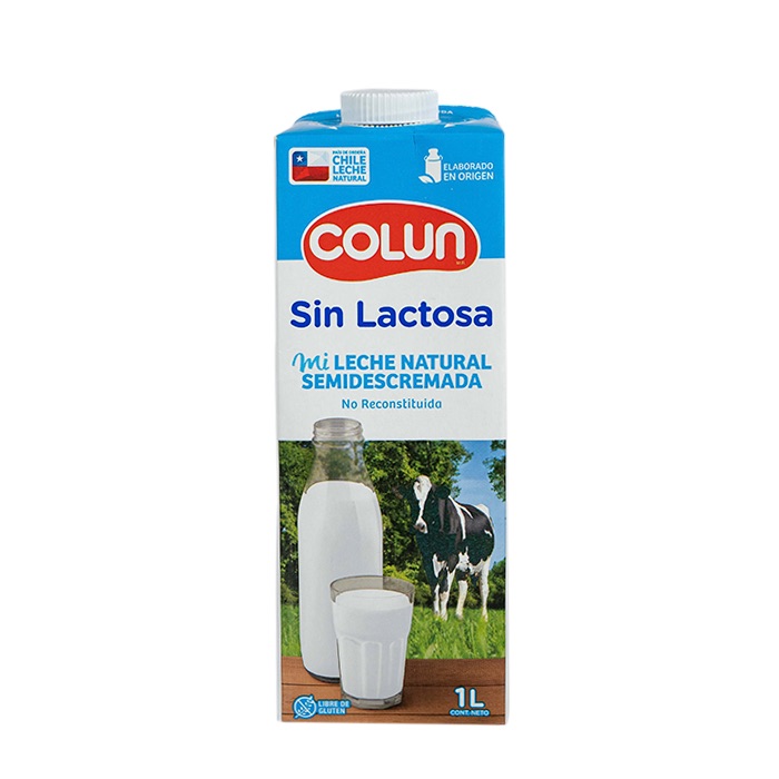 Leche Colun Semidescremada sin Lactosa 1 L