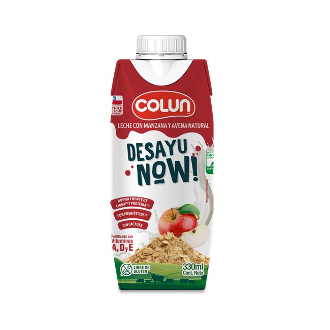 Desayunow Leche Manzana y Avena Colun 330 ml