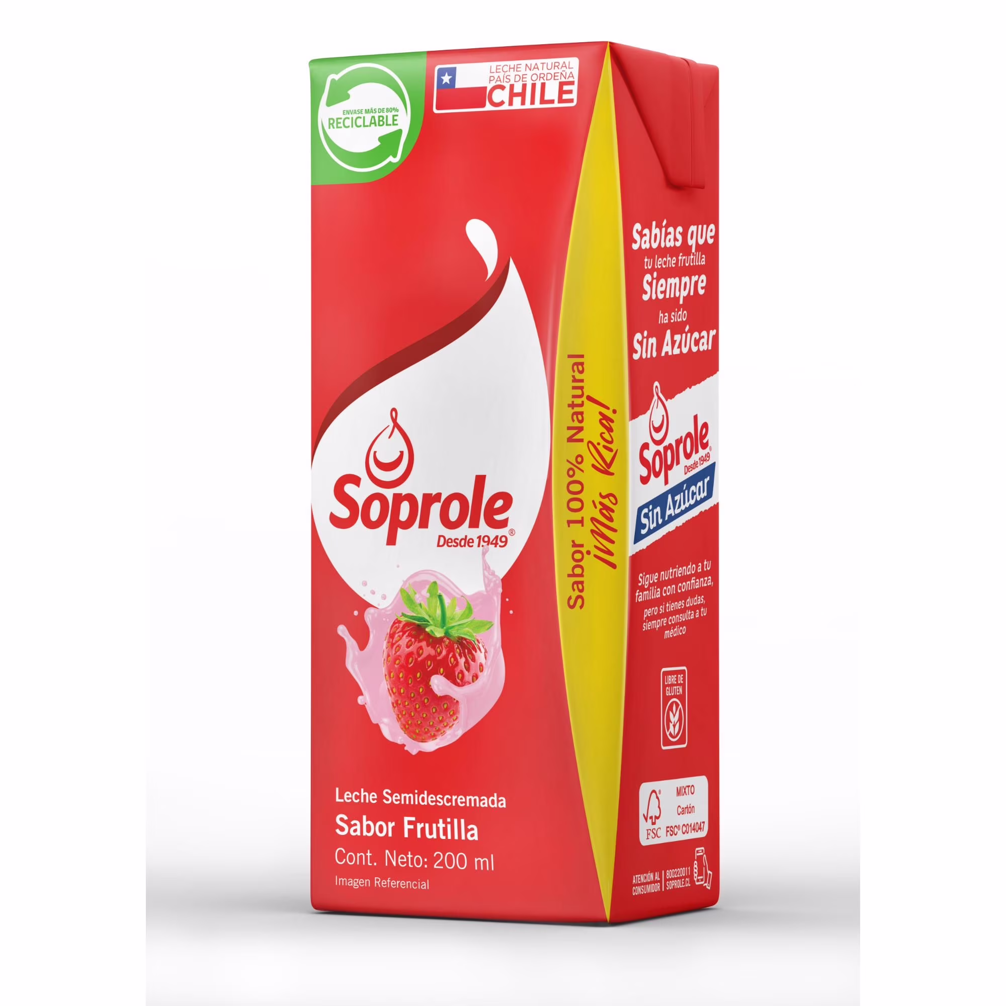 Leche Soprole Frutilla 200 ml