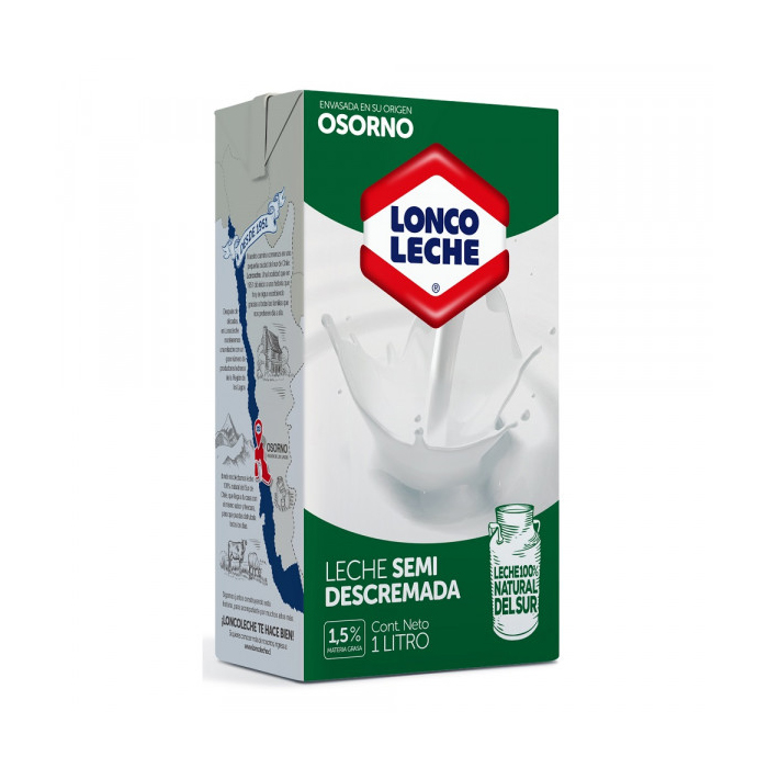 Leche Loncoleche Lonco sin Tapa Semi Descremada 1 L