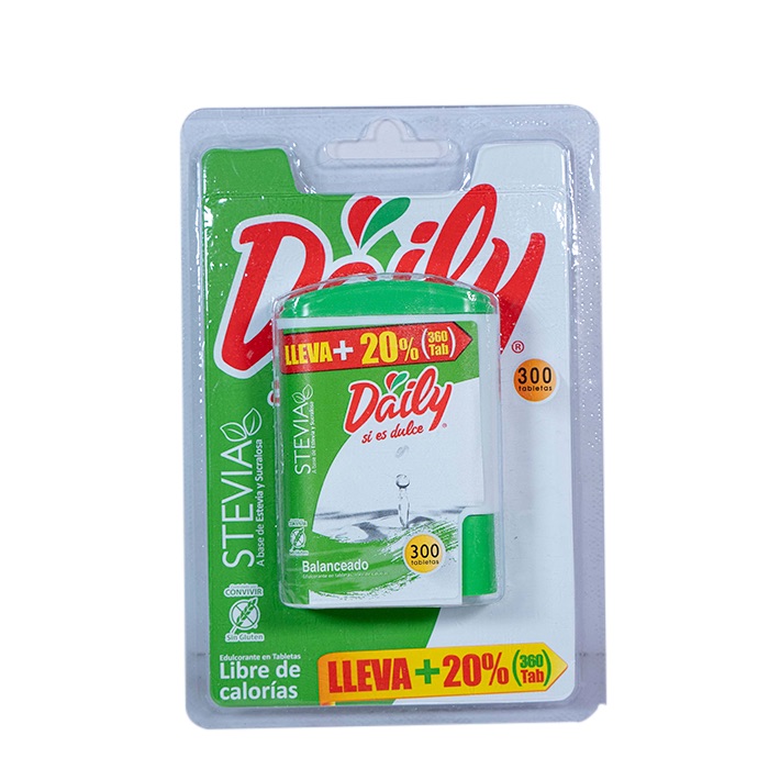 Endulzante Daily Tabuligth con Stev 300 unidades.