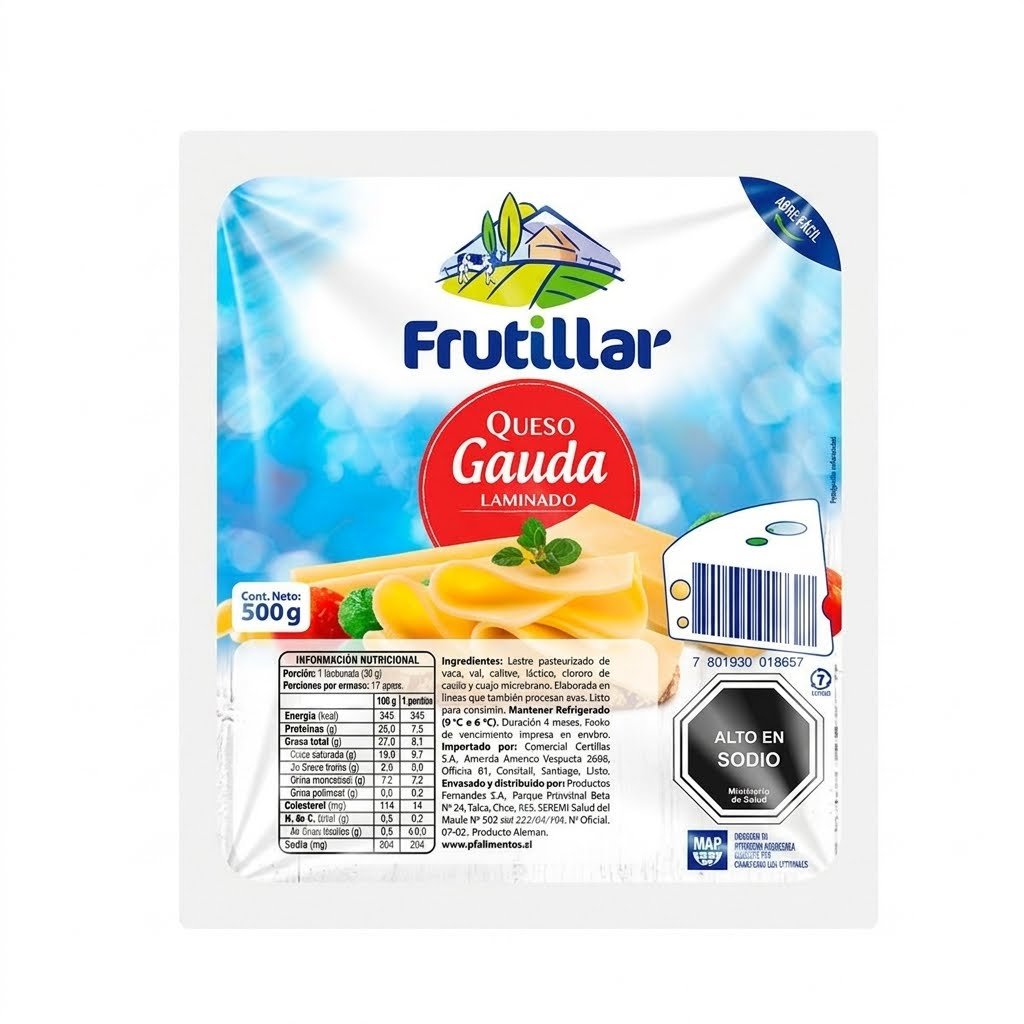 Queso Gauda Laminado Frutillar 500 grs.