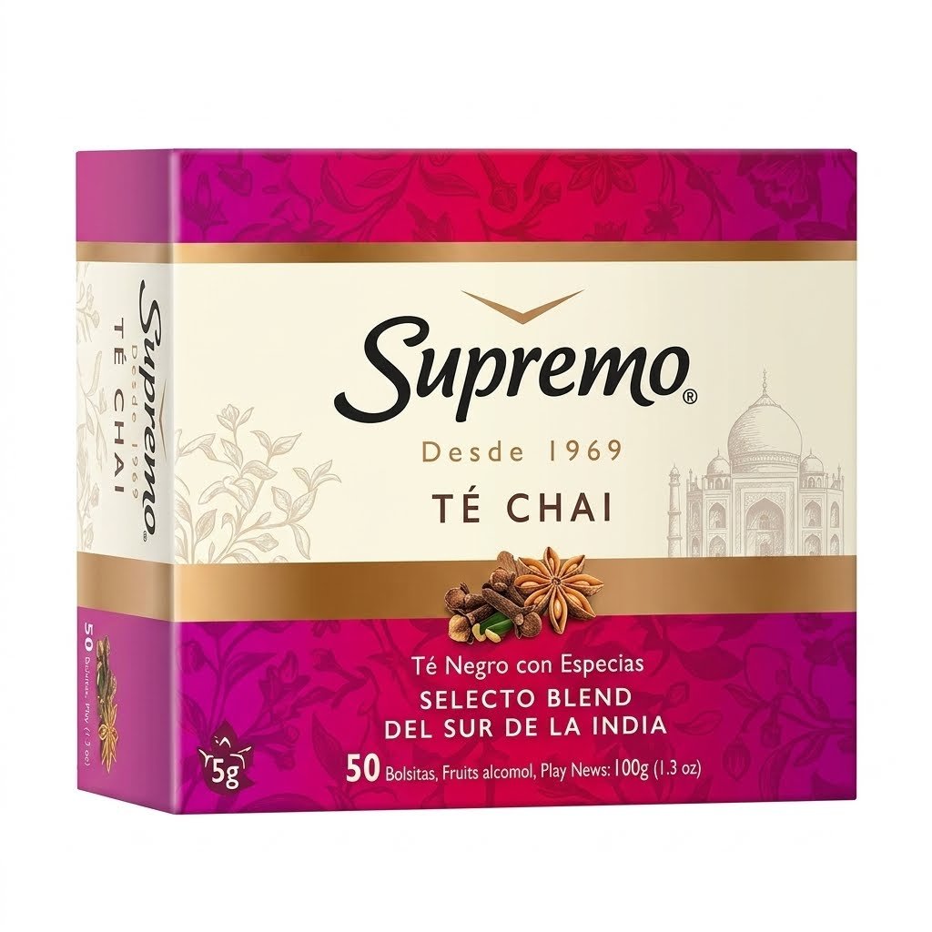 Té Supremo Chai 50 unidades.