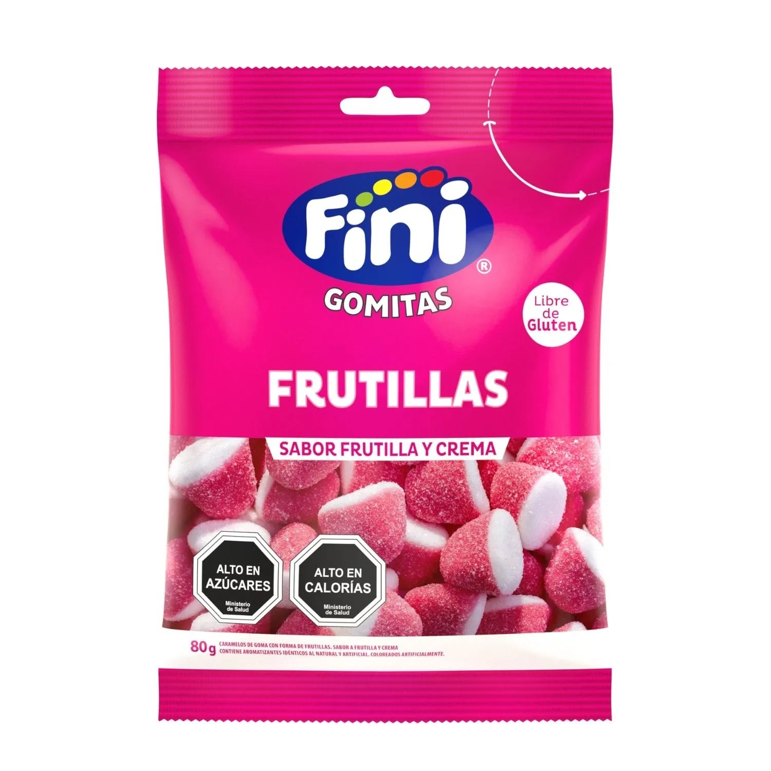 Gomitas Sabor Frutillas Fini 80 g