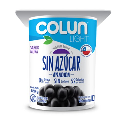 Yoghurt Colun Mora Sin Azúcar 120 g