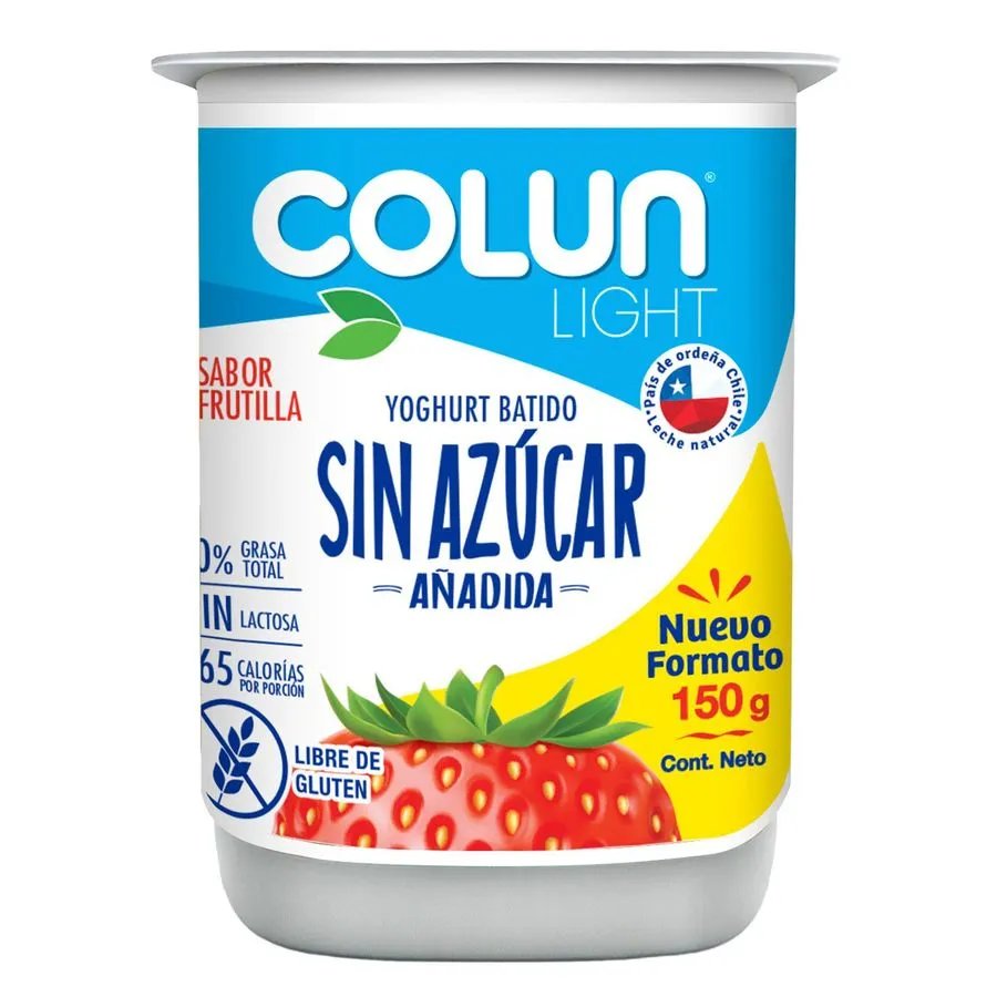 Yoghurt Colun Frutilla Sin Azúcar 150 g
