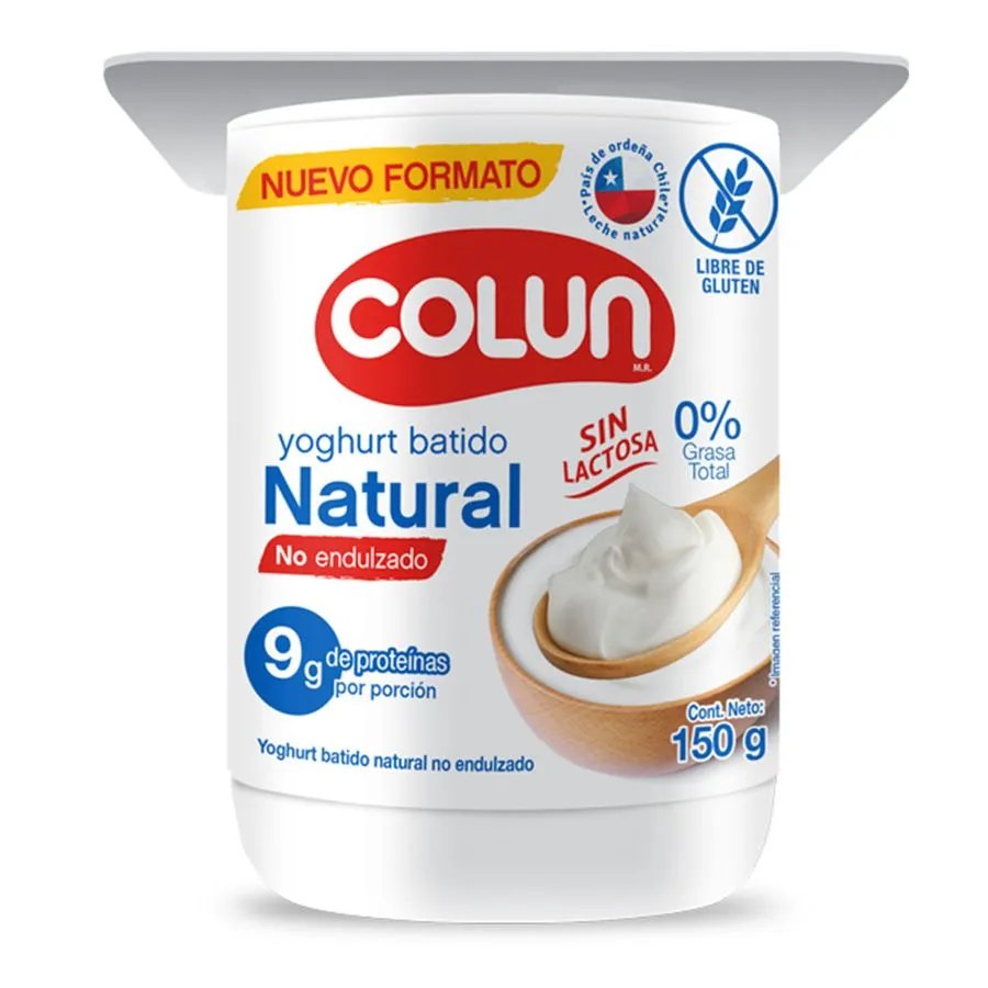 Yoghurt Colun Natural Sin Lactosa 150 g