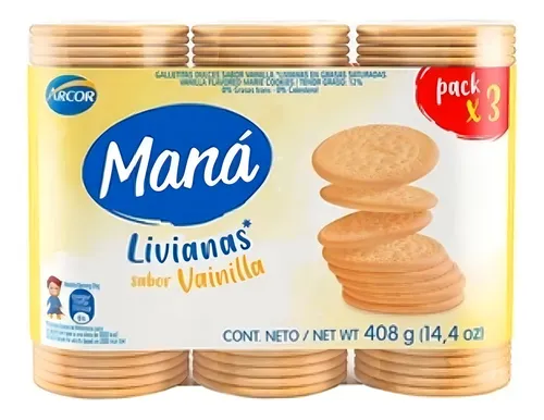 Galleta Mana Vainilla x3 136 grs.