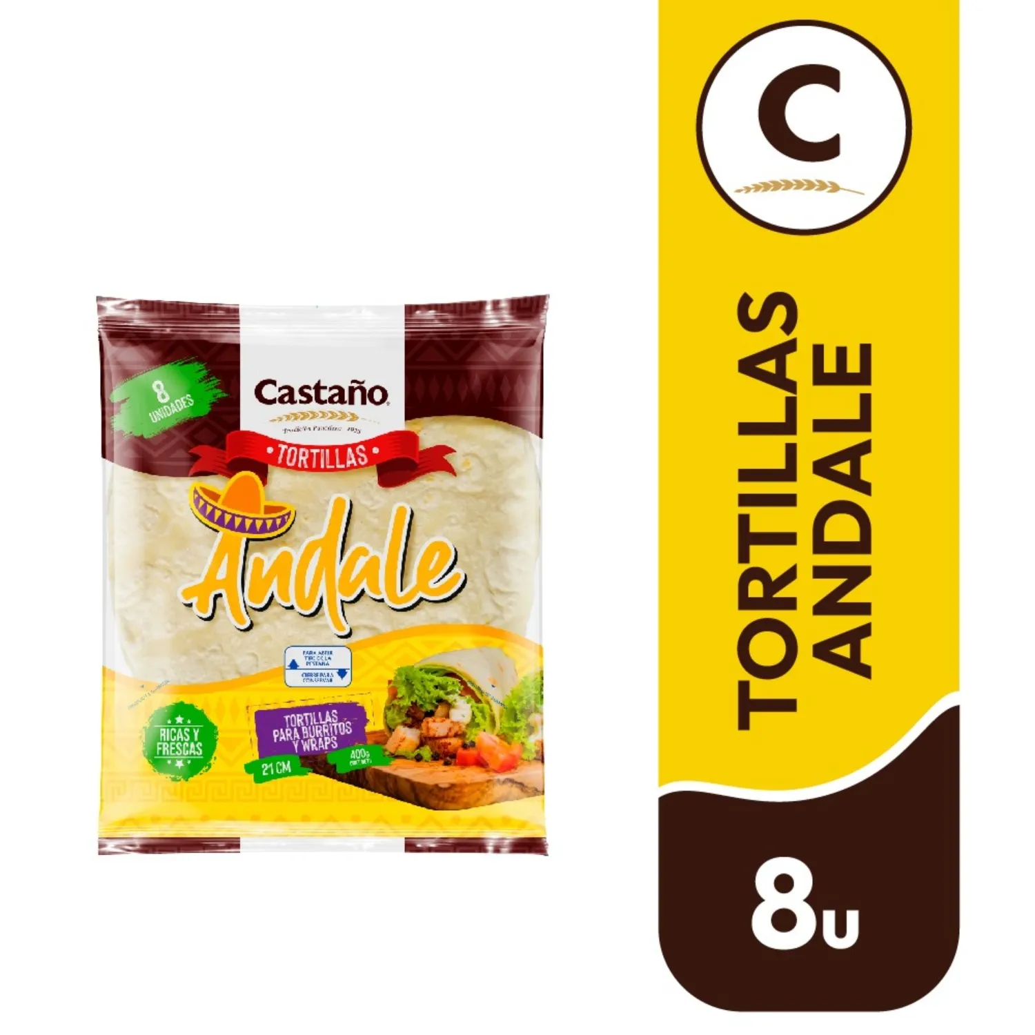Tortilla Andale Burrito 8 unidades.