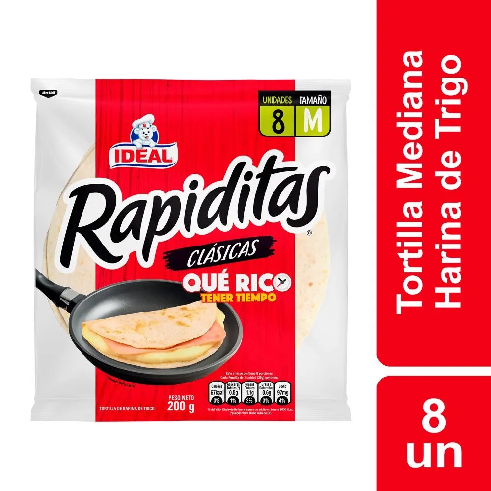 Tortilla Rapidita Ideal 200 g 8 un