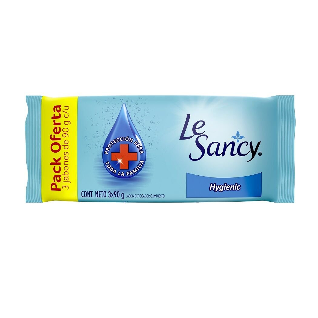 Le Sancy Jabón Barra Hygienic 3 unidades. 90 grs.