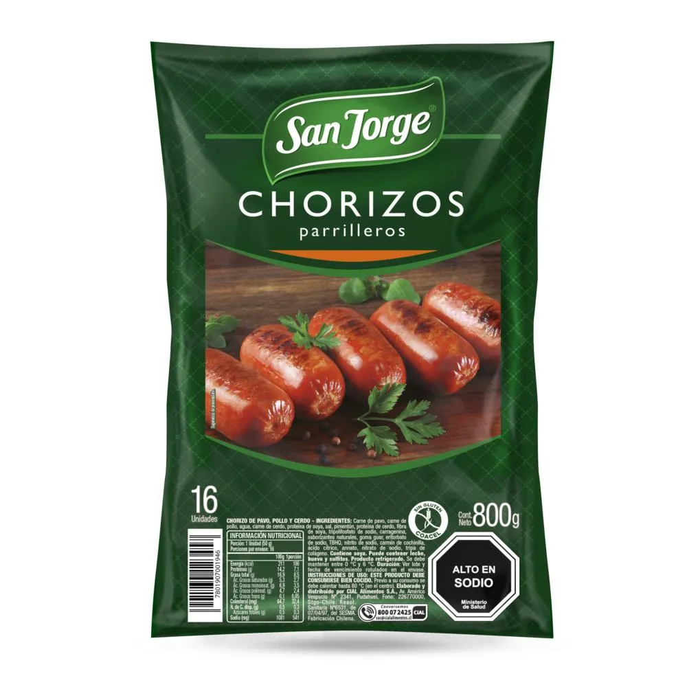 Chorizo Parrillero San Jorge 800 grs.