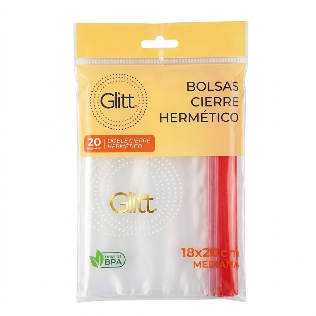 Bolsa Hermetica Glitt 18x20 20 un