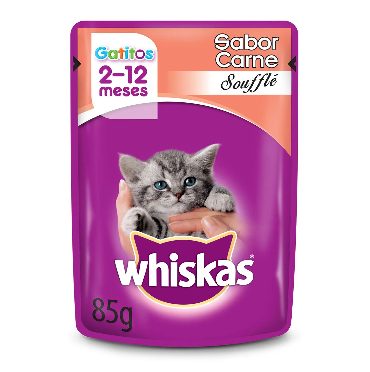 Alimento Whiskas Gatitos Soffle Carne 85grs.