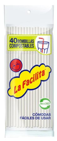 Bombillas Facilita Flexibles Compostables 40 un