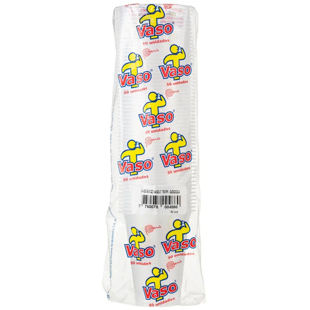 Vaso Transparente 500 ml 50 unidades.
