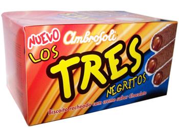 Barquillos Ambrosoli Relleno 3 Negritos 24 un