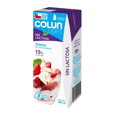 Crema Colun Sin Lactosa 200 ml