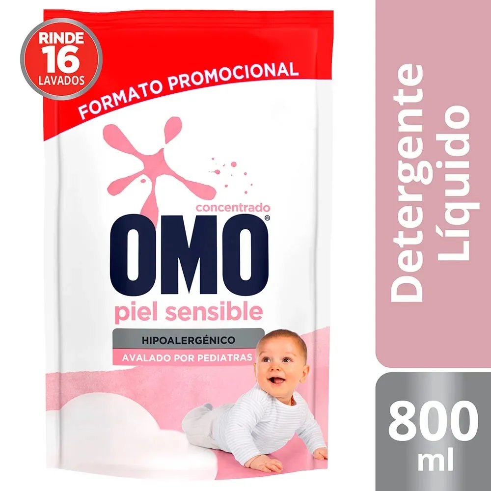 Omo Líquido Piel Sensible Doypack 800ml