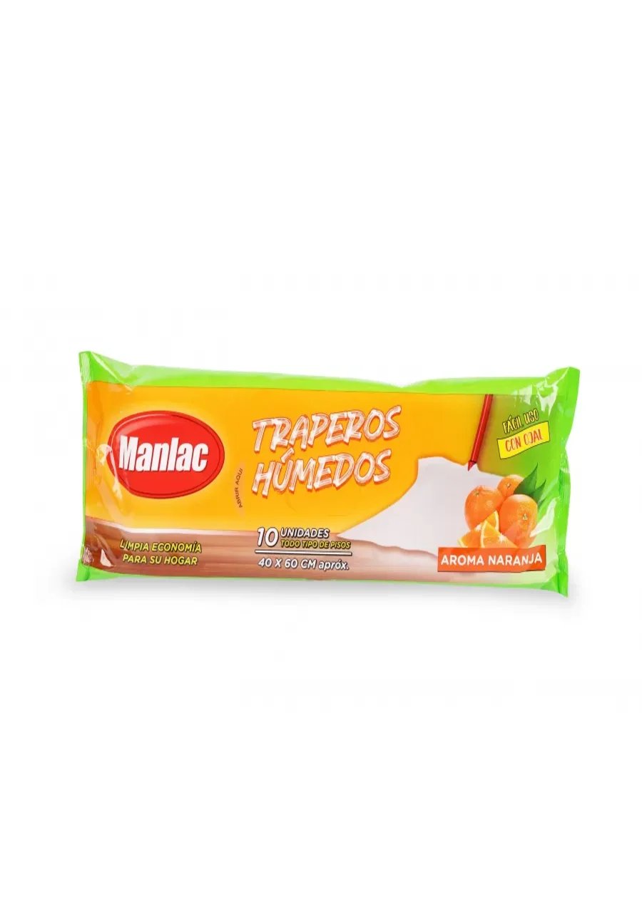 Trapero Manlac Húmedo Naranja 10 un