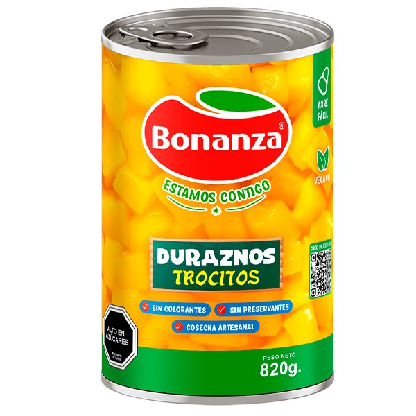 Durazno Bonanza Trocitos 820 grs.
